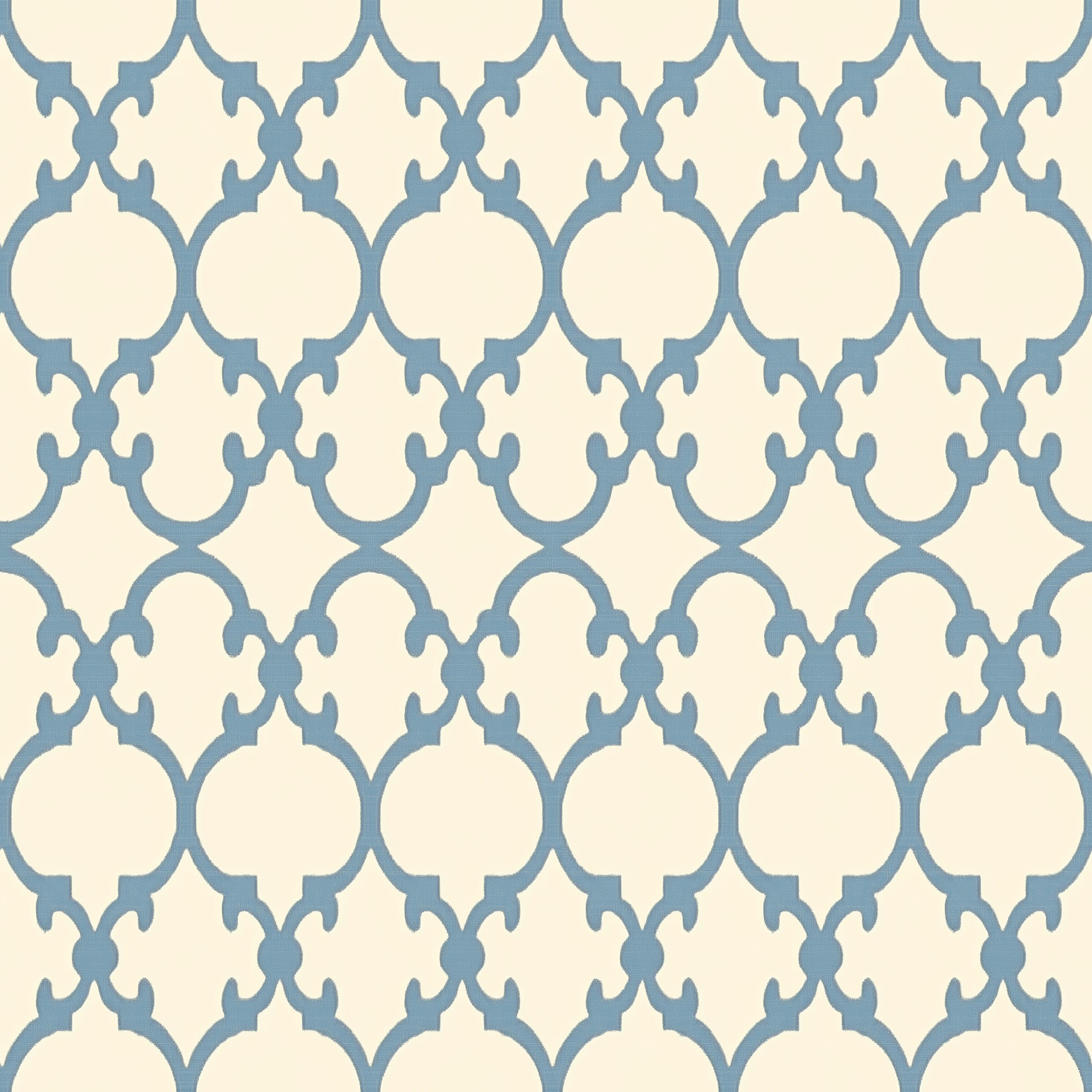 Chambray Ogee Trellis Wallpaper 4 Wallpaper and Wall Murals South Africa Chambray blue ogee trellis wallpaper pattern with soft cream background and hand-drawn lattice detailing