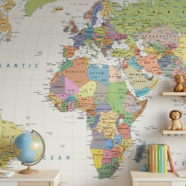 Classic Atlas World Map Mural