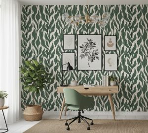 Deep Sage Willow Wallpaper - Floral Wallpaper Made in South Africa | Transform Your Space with Botanical Designs wallpaper