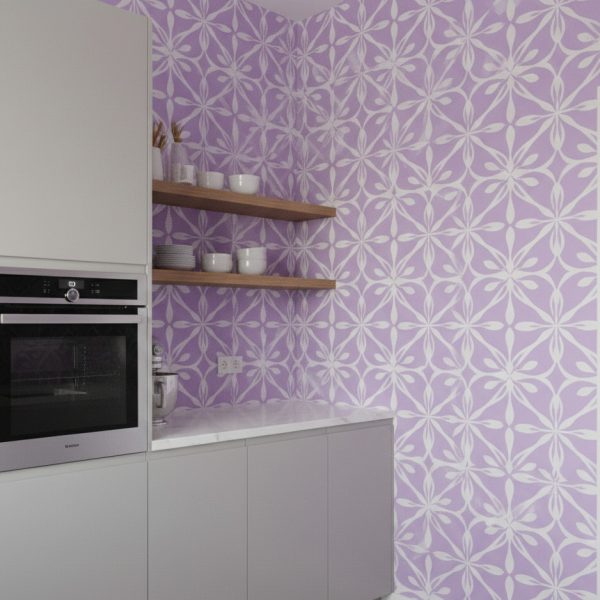 Lilac Geometric Petal Wallpaper