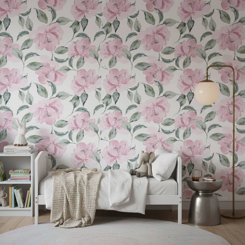 El Patujรบ White Wallpaper 3 Wallpaper and Wall Murals South Africa Close-up of El Patujรบ White, a botanical floral design printed in South Africa