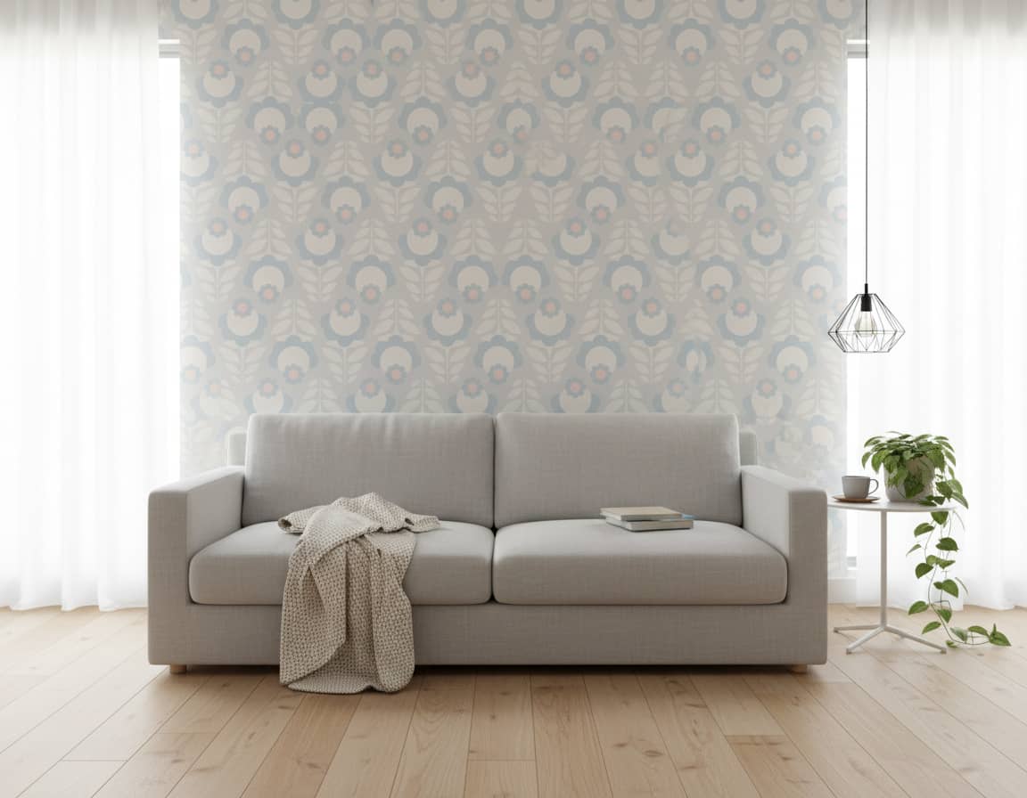 Emily Blue Wallpaper 2 Wallpaper and Wall Murals South Africa Emily Blue - South-African-made peel and stick wallpaper for nursery and bedroom walls