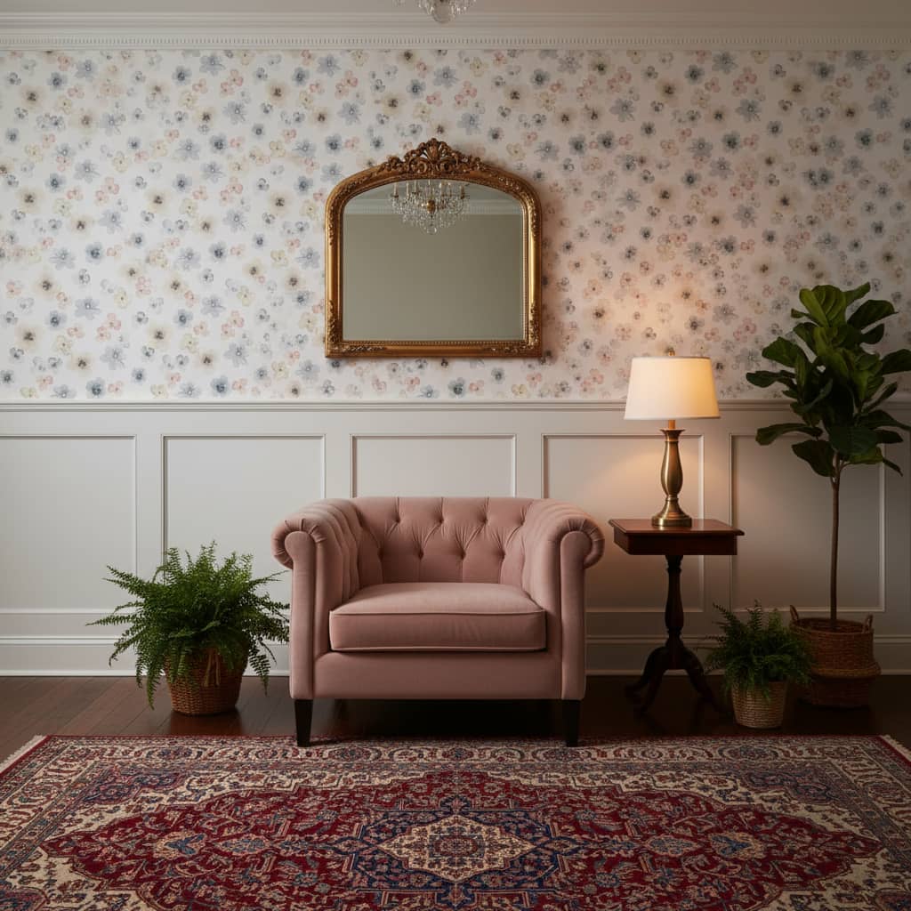Flower Stamp Wallpaper 1 Wallpaper and Wall Murals South Africa Flower Stamp - Delicate watercolour flowers dance across a crisp white canvas, creating a serene and sophisticated
