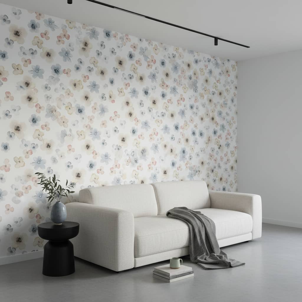 Flower Stamp Wallpaper 2 Wallpaper and Wall Murals South Africa Flower Stamp - South-African-made peel and stick wallpaper for bedroom and nursery walls