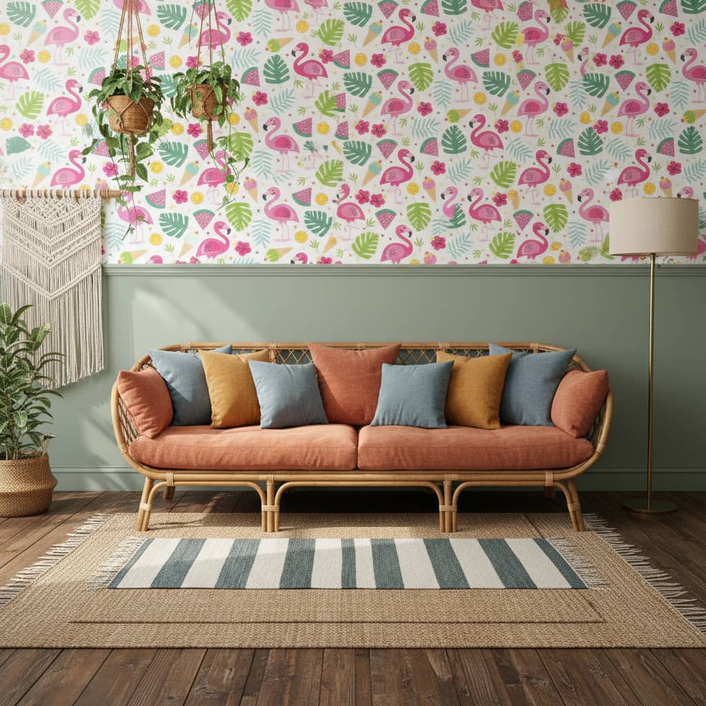 Pretty Parade Wallpaper 3 Wallpaper and Wall Murals South Africa Close-up of Pretty Parade, a tropical animal design printed in South Africa