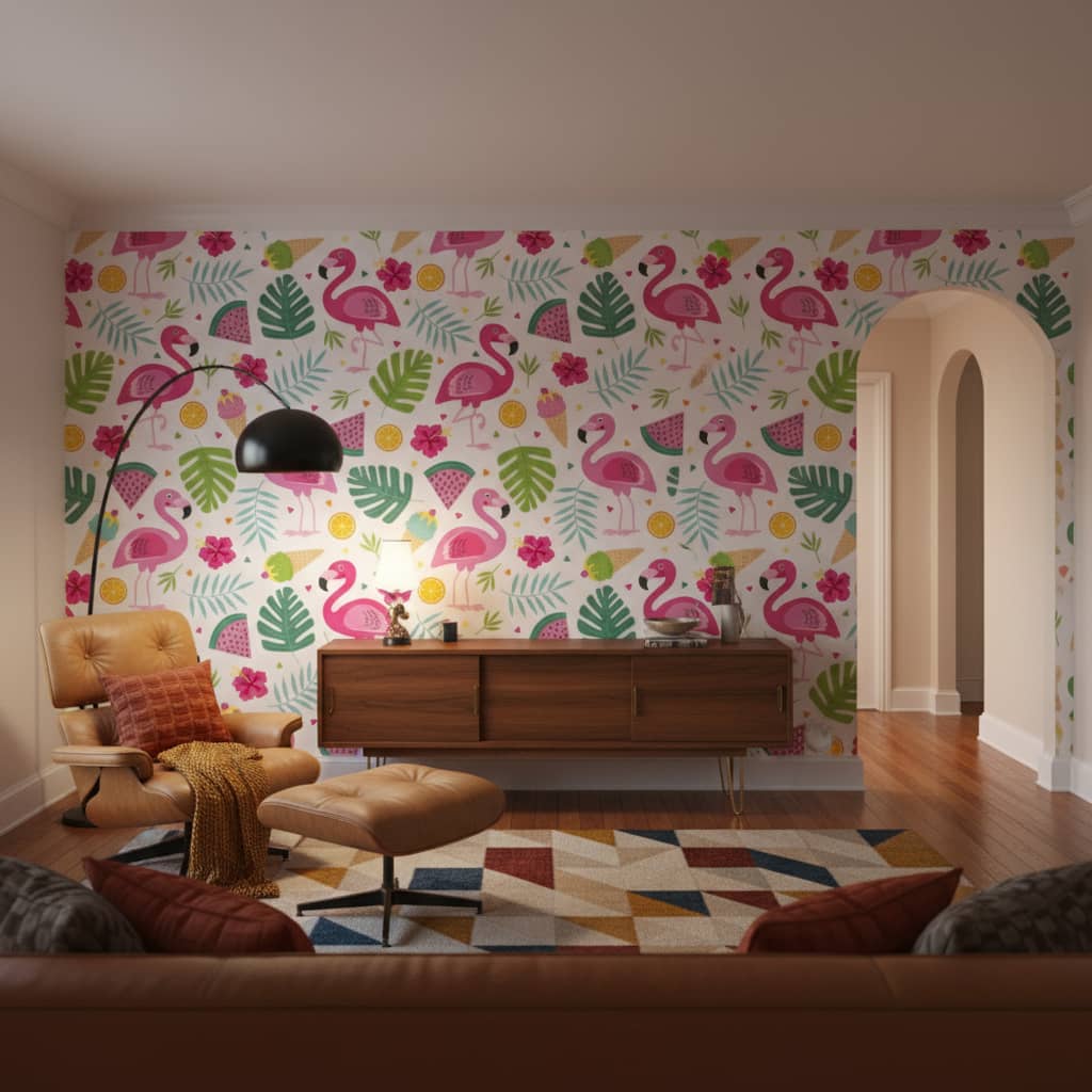 Pretty Parade Wallpaper 4 Wallpaper and Wall Murals South Africa Pretty Parade installed - a playful Animal Wallpapers wallpaper made in South Africa