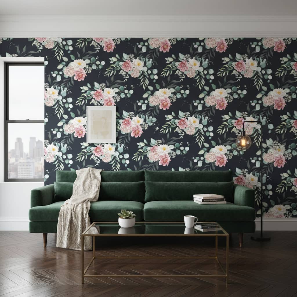 Serendipity Dark Wallpaper 2 Wallpaper and Wall Murals South Africa Serendipity Dark - South-African-made peel and stick wallpaper for bedroom and living_room walls