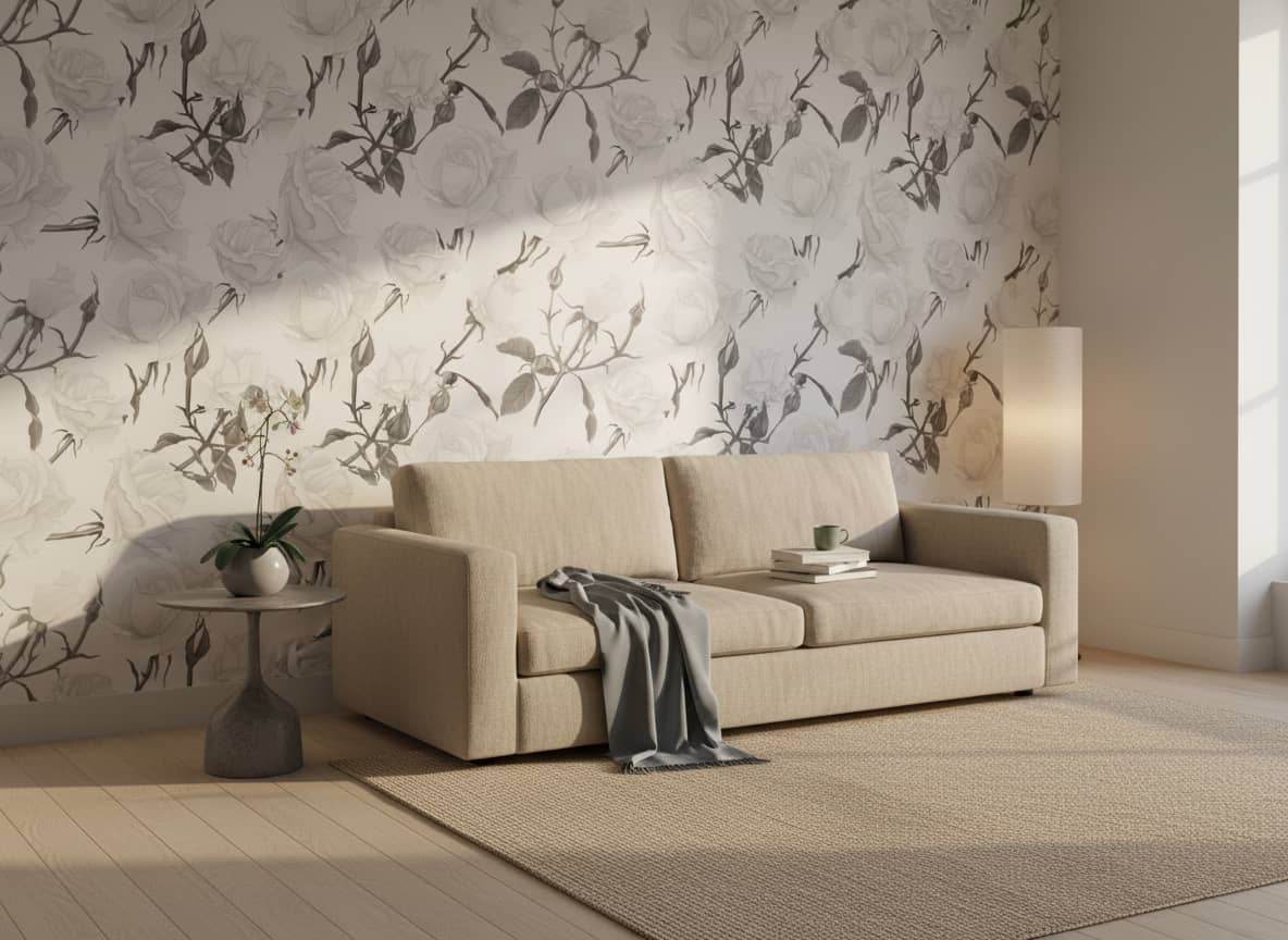 Snow White Wallpaper 1 Wallpaper and Wall Murals South Africa Snow White - Elevate your space with the Snow White Wallpaper, a sophisticated floral design featuring delicate roses in