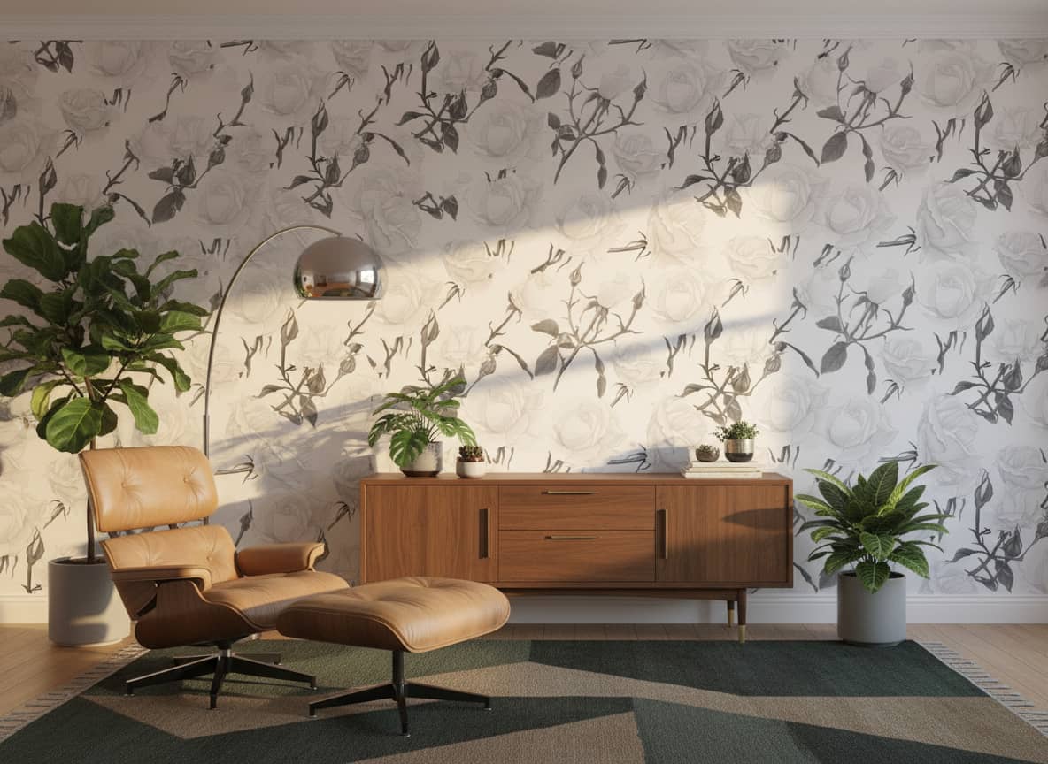 Snow White Wallpaper 3 Wallpaper and Wall Murals South Africa Close-up of Snow White, a contemporary floral design printed in South Africa