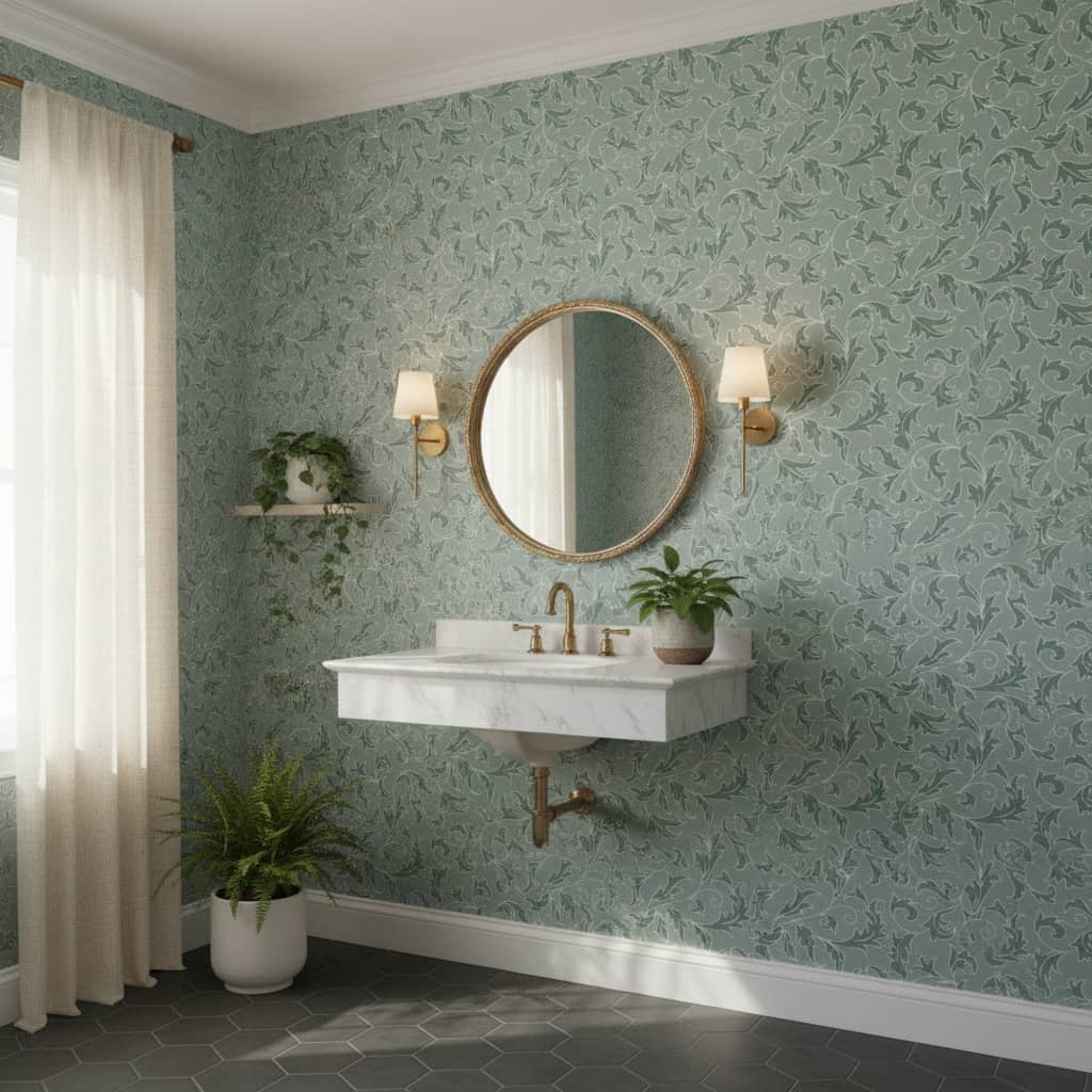 Victorian Brush Wallpaper 4 Wallpaper and Wall Murals South Africa Victorian Brush installed - a sophisticated Damask & Paisley Wallpapers wallpaper made in South Africa