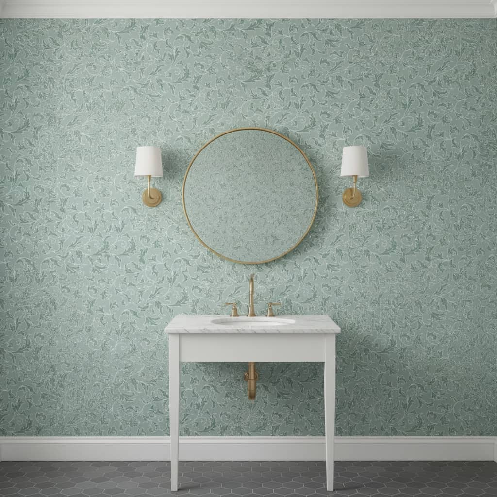 Victorian Brush Wallpaper 3 Wallpaper and Wall Murals South Africa Close-up of Victorian Brush, a victorian damask design printed in South Africa