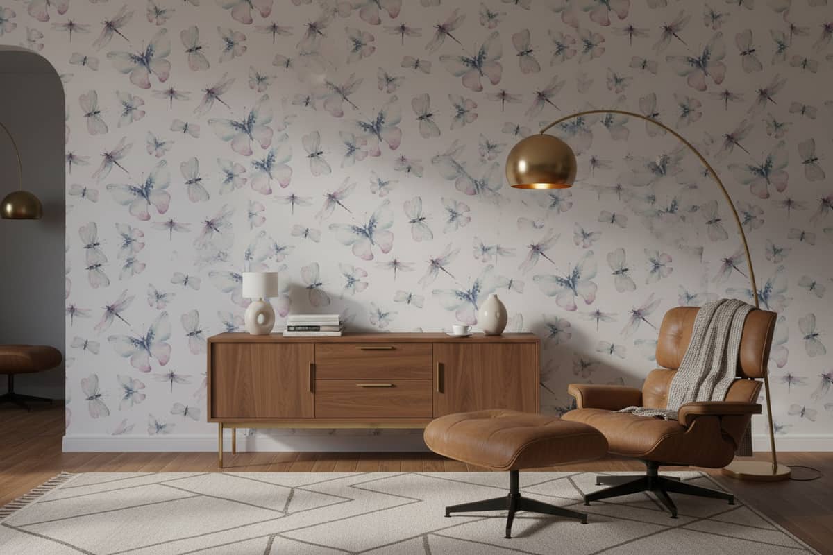 Wings in Watercolour Wallpaper 4 Wallpaper and Wall Murals South Africa Wings in Watercolour installed - a calming Animal Wallpapers wallpaper made in South Africa