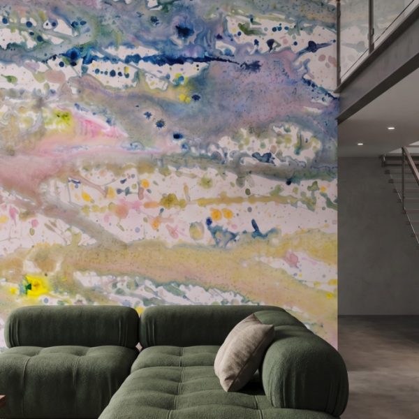 test color filter 11 Wallpaper and Wall Murals South Africa A zoomed-in of Pastel Tides Mural showcasing pastel watercolor textures and abstract ink splatters.