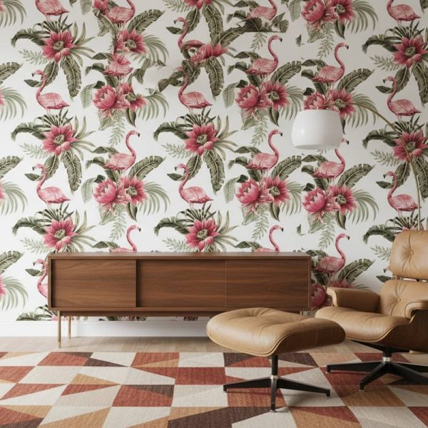 Antique Flamingo Wallpaper