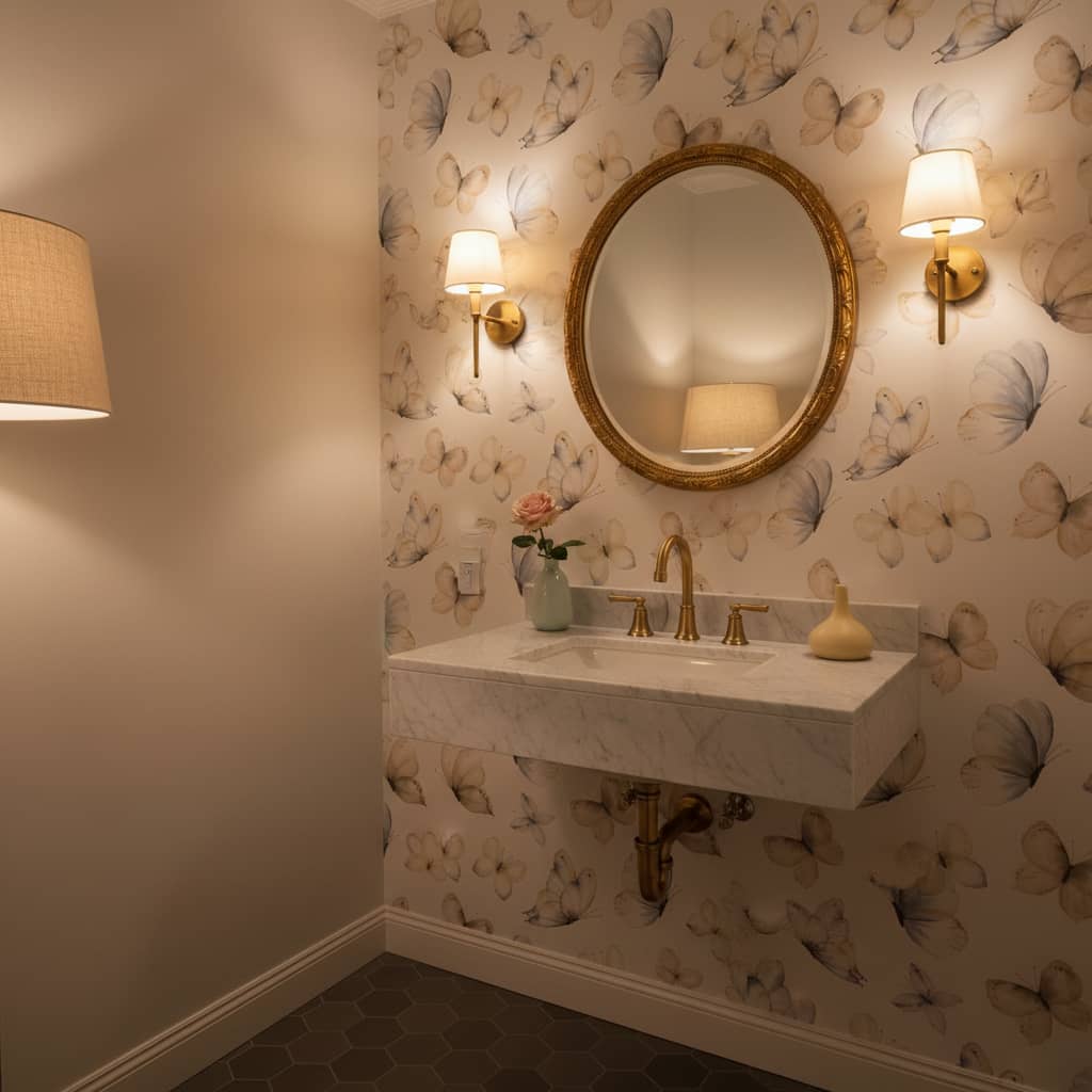 Butterfly Cremé Wallpaper 4 Wallpaper and Wall Murals South Africa Butterfly Cremé installed - a calming Animal Wallpapers wallpaper made in South Africa