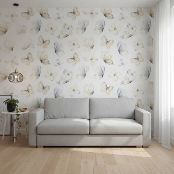 Butterfly Cremé Wallpaper