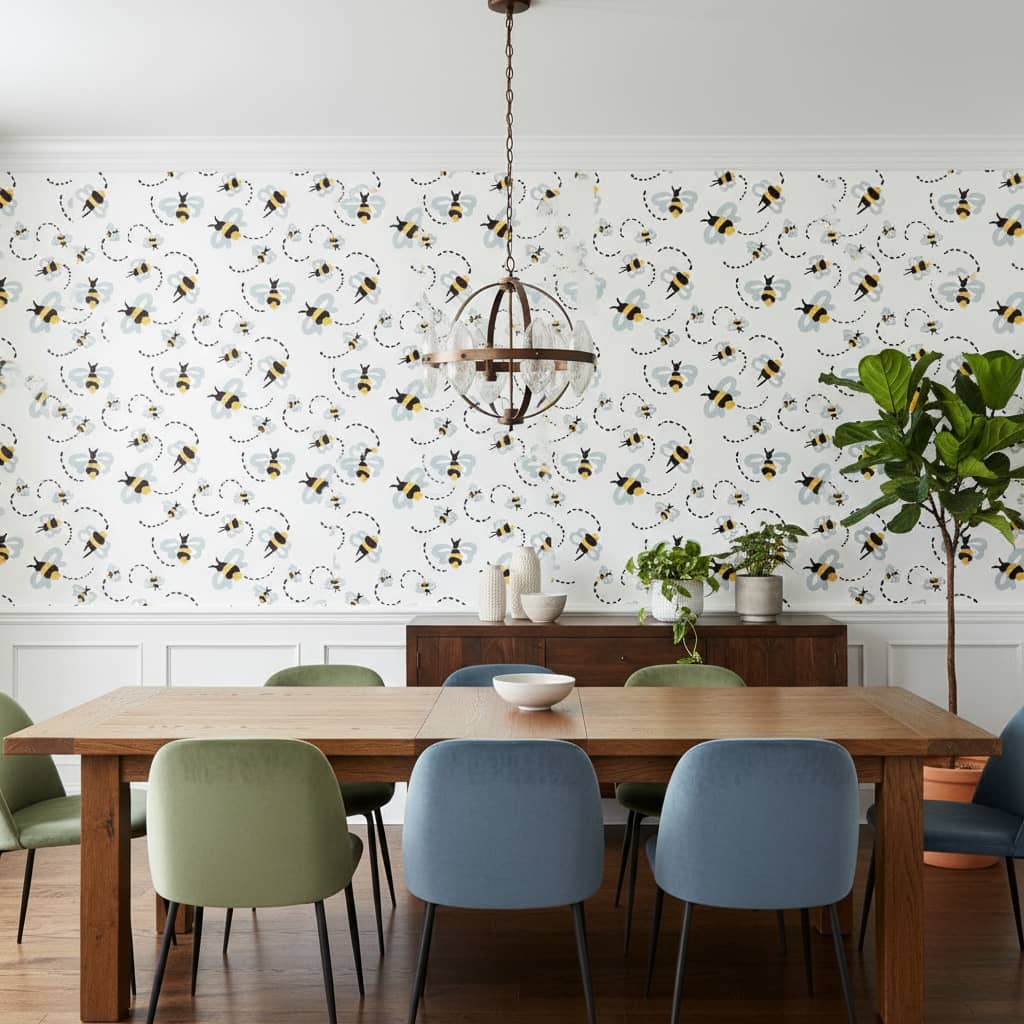 Buzzin Around Wallpaper 2 Wallpaper and Wall Murals South Africa Buzzin Around - South-African-made peel and stick wallpaper for nursery and bedroom walls