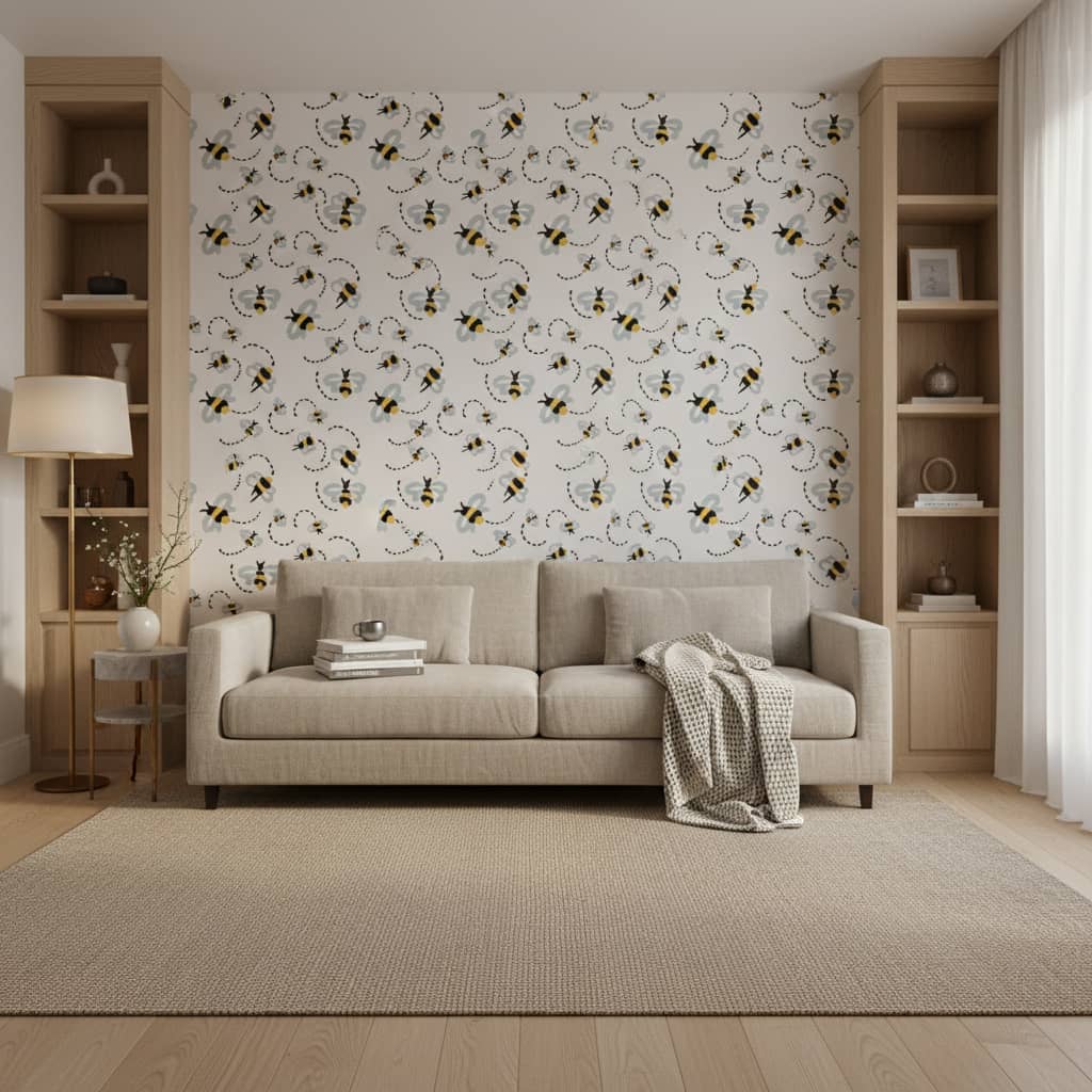Buzzin Around Wallpaper 3 Wallpaper and Wall Murals South Africa Close-up of Buzzin Around, a contemporary animal design printed in South Africa