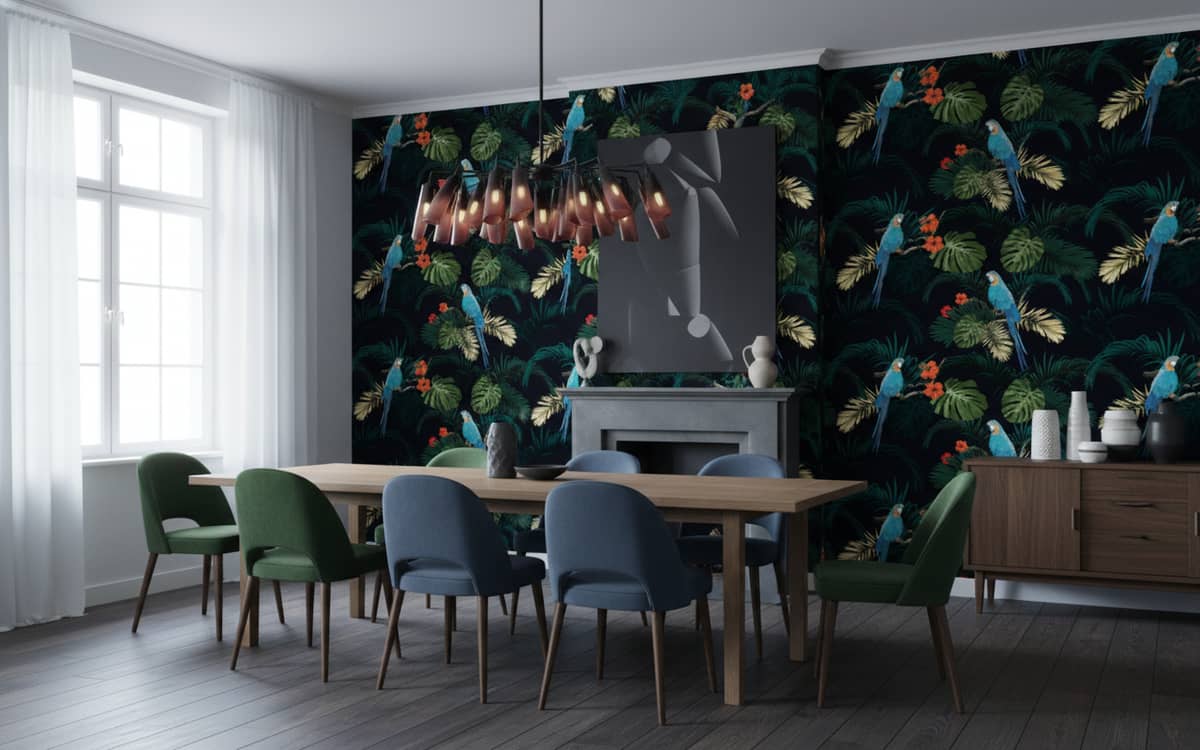 Hibiscus Melody Wallpaper 3 Wallpaper and Wall Murals South Africa Close-up of Hibiscus Melody, a tropical animal design printed in South Africa