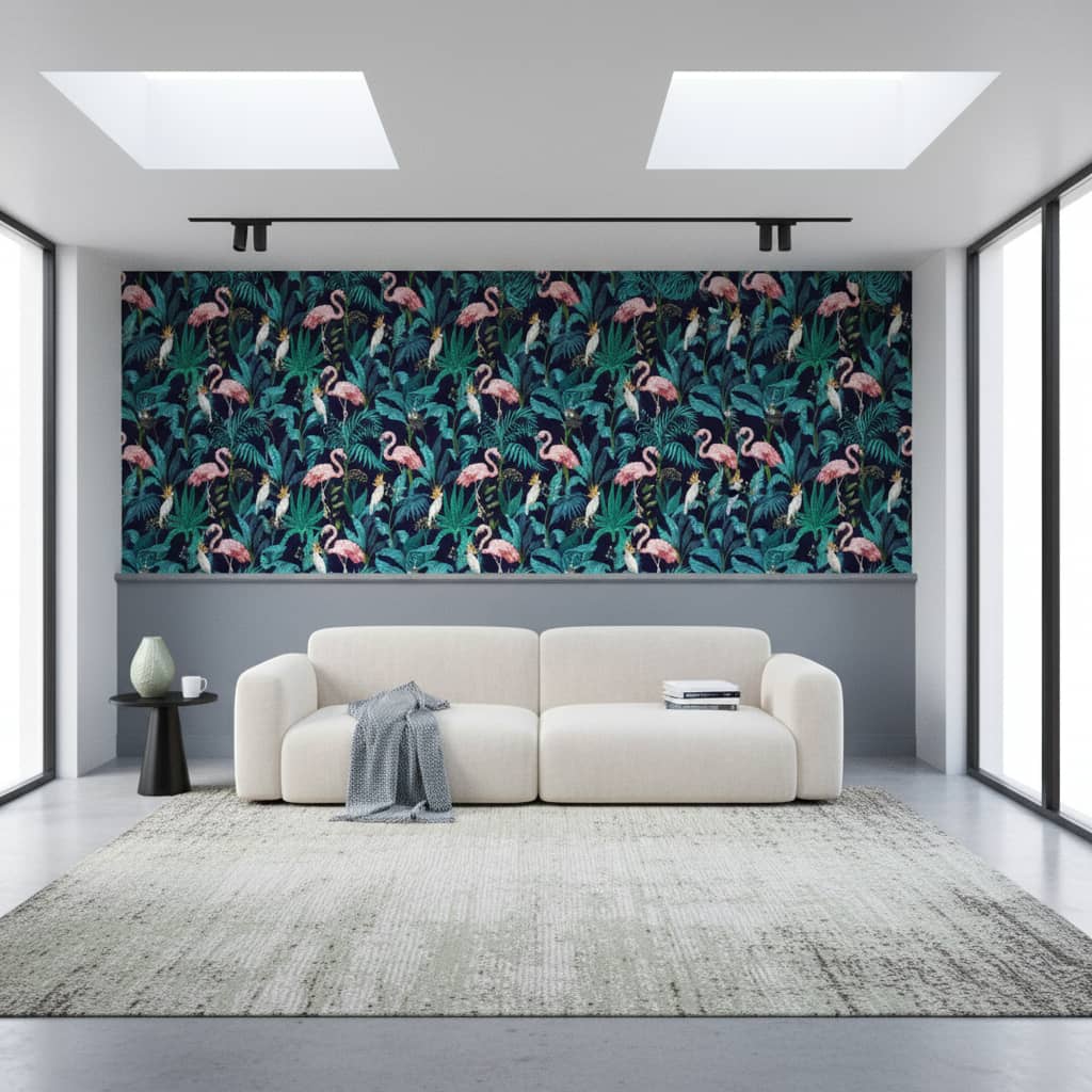 Runway Jungle Wallpaper 3 Wallpaper and Wall Murals South Africa Close-up of Runway Jungle, a tropical animal design printed in South Africa