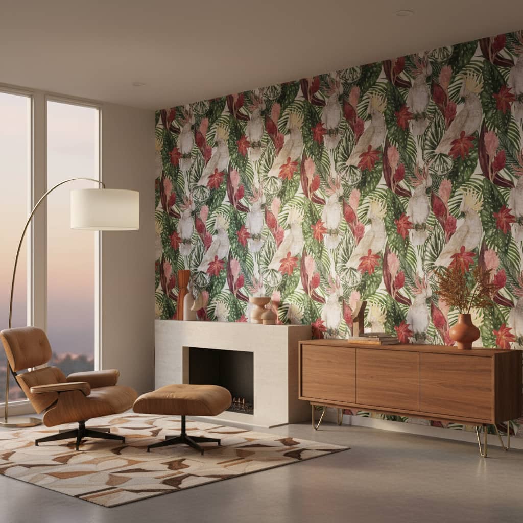 Two Cockatoos Wallpaper 2 Wallpaper and Wall Murals South Africa Two Cockatoos - South-African-made peel and stick wallpaper for bedroom and living room walls