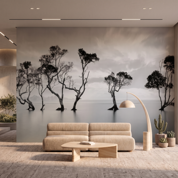 Still Waters Gnarled Trees Mural