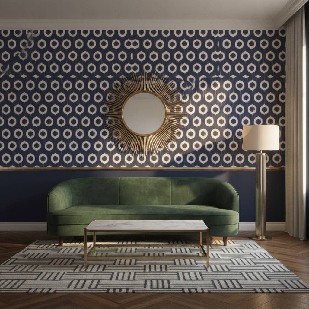 Ana-static Navy Wallpaper 1 Wallpaper and Wall Murals South Africa Ana-static Navy Wallpaper