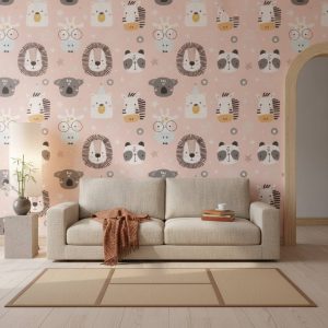Animals United - Bring whimsy and wonder to your child's space with this charming Animals United wallpaper, featuring
