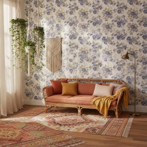 Bellflowers - This charming Bellflowers Wallpaper features an elegant arrangement of deep blue blooms and delicate foliage
