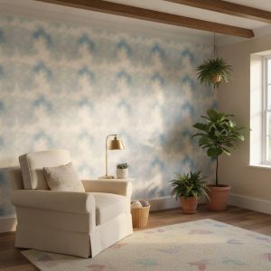 Bright Sky - Transform your space with this serene Bright Sky Wallpaper, featuring soft clouds drifting across a brilliant