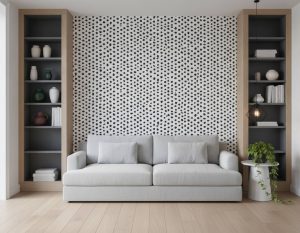 De Las Casas - Transform your space with this striking black and white polka dot wallpaper that combines playful charm with