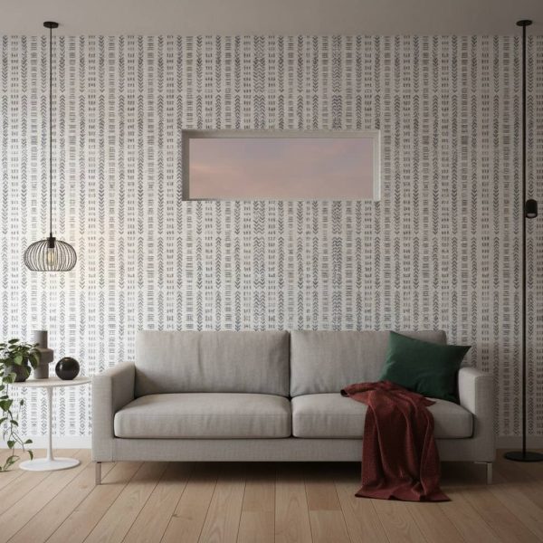 Distyre - This refined Distyre wallpaper showcases an intricate geometric pattern of abstract lines and shapes in soft slate