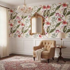 Emmily - The Emmily Wallpaper brings the vibrant essence of tropical blooms to your walls with its stunning botanical