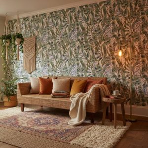 How Much Does Wallpaper Cost in South Africa? Your 2026 Price Guide 2 Wallpaper and Wall Murals South Africa A feature wall featuring our bohemian "Entangled Wallpaper"