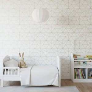 Fermat - The Fermat Wallpaper features an elegant geometric design with interlocking triangular and linear patterns in warm