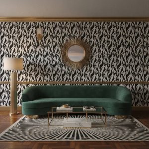 Impi - The Impi Wallpaper features striking black geometric shapes that dance across a crisp white background, creating a