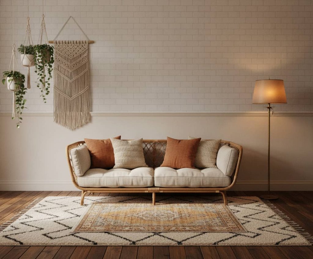 Lavanda White - The Lavanda White Wallpaper features a crisp subway tile pattern in soft whites and grays, creating a clean,