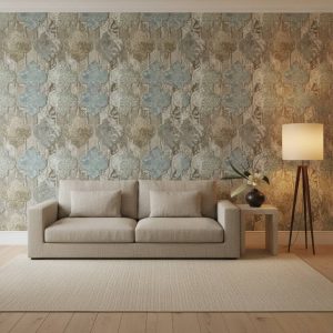 Madilyn - The Madilyn Wallpaper elegantly combines intricate damask motifs with textured stone and marble effects, creating