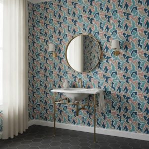 Missing Piece - This striking Missing Piece Wallpaper combines bold geometric shapes with a vibrant colour palette of