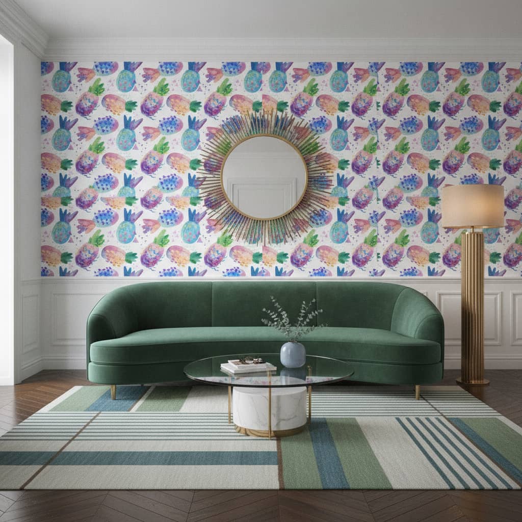 Pineapple Fiori Wallpaper 1 Wallpaper and Wall Murals South Africa Pineapple Fiori Wallpaper