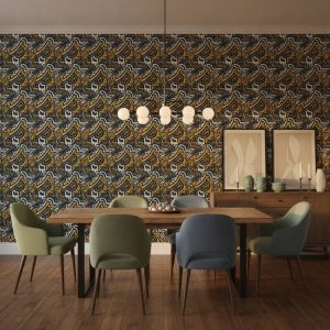 Praia Dream - The Praia Dream Wallpaper captivates with its striking abstract African-inspired motifs, blending dynamic