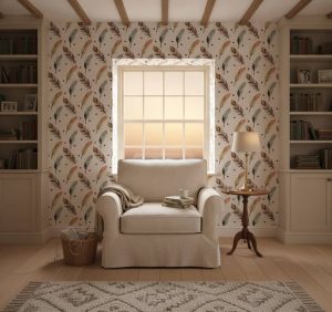 Puebla Float - The Puebla Float Wallpaper brings modern sophistication through a curated collection of hand-painted feathers