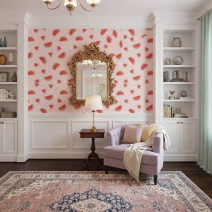 Quincy Valley - Brighten your space with this cheerful watermelon-inspired wallpaper that brings fresh summer vibes to any