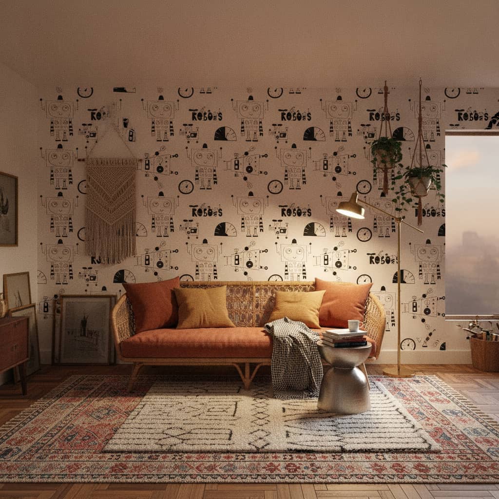 Stanley The Robot Black & White Wallpaper 3 Wallpaper and Wall Murals South Africa Stanley The Robot Black & White Wallpaper - Image 3