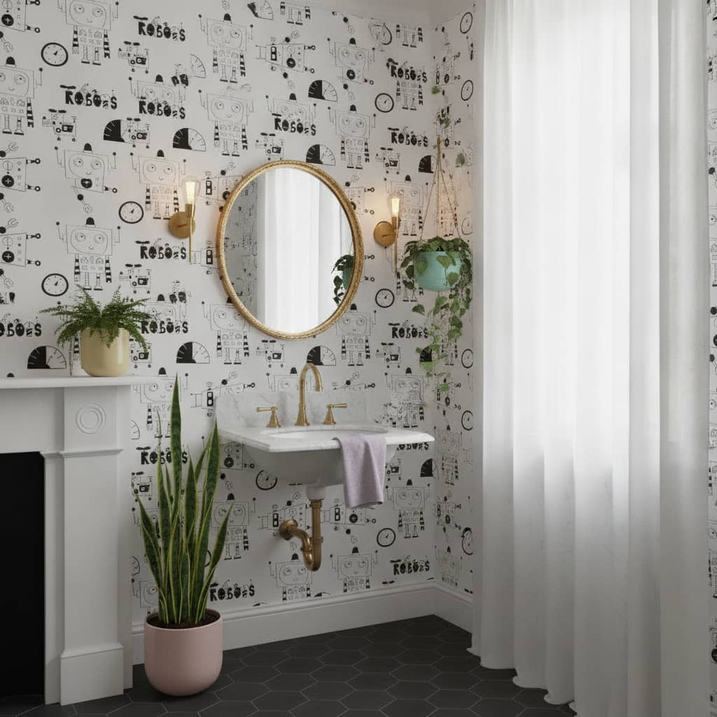 Stanley The Robot Black & White Wallpaper 4 Wallpaper and Wall Murals South Africa Stanley The Robot Black & White Wallpaper - Image 4