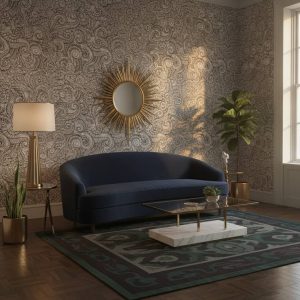 Strategist - This striking Strategist Wallpaper features an intricate black and white abstract pattern with mesmerizing