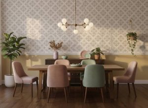 Tabulated Grace - The Tabulated Grace Wallpaper brings timeless damask elegance to modern interiors with its refined grey