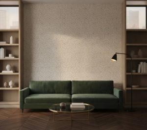 Tao - The Tao Wallpaper features an elegant repeating pattern of interlocking five-petaled flower motifs rendered in warm