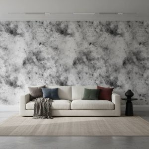 Terrestrial - This contemporary textural wallpaper captures the raw beauty of weathered concrete and dust particles,