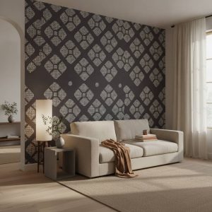 Textured Hatch - This striking Hatch Wallpaper features a modern geometric pattern of white rectangular shapes creating an